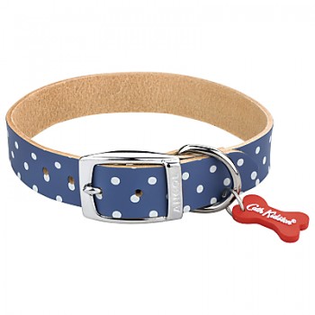 Cath Kidston Blue Spot Leather Dog Collar Large Cath Kidston Blue Spot Leather Dog Collar Large